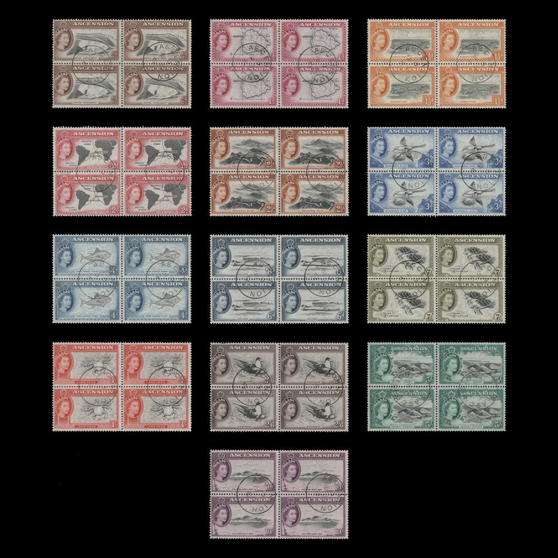 Ascension 1956 (Used) Definitives blocks