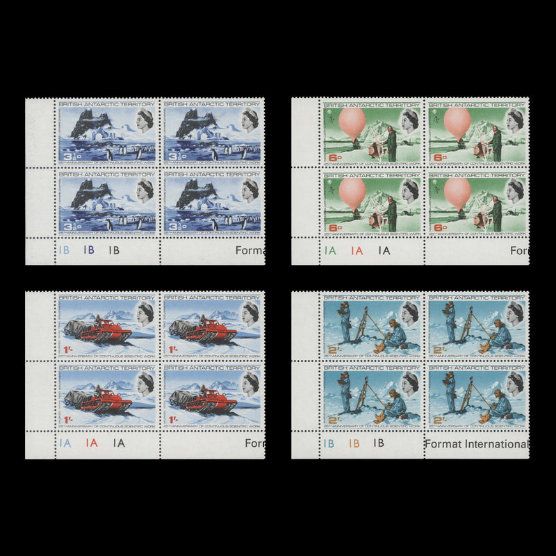 BAT 1969 (MNH) Scientific Work plate blocks