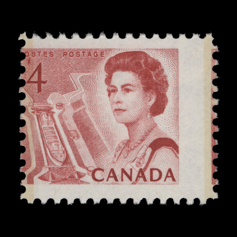 Canada 1973 (Variety) 4c Queen Elizabeth II with perforation shift