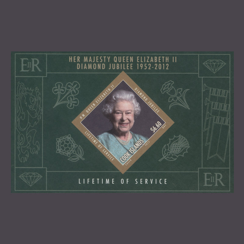 Cook Islands 2012 Diamond Jubilee imperf proof miniature sheet