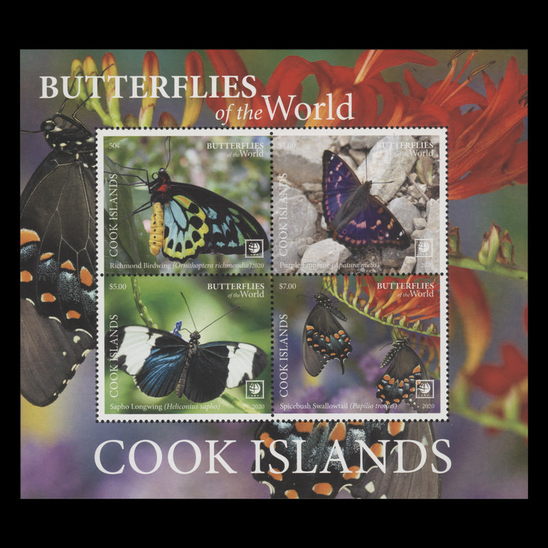 Cook Islands 2020 (MNH) Butterflies miniature sheet