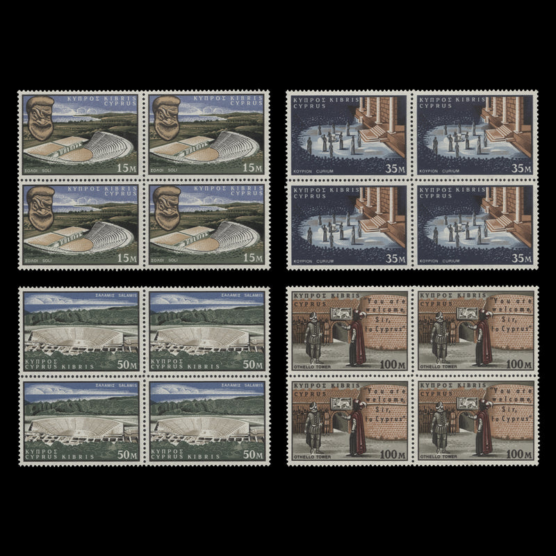 Cyprus 1964 (MLH) Shakespeare Birth Anniversary blocks