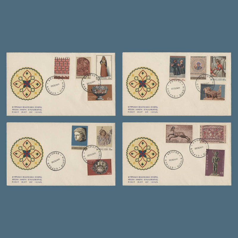 Cyprus 1971 Definitives first day covers