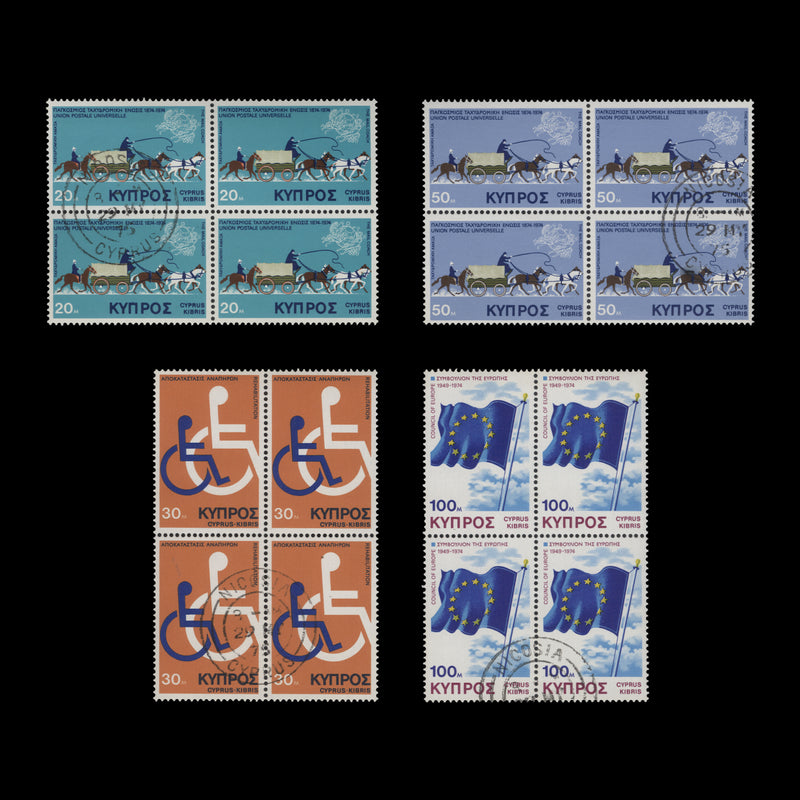 Cyprus 1975 Anniversaries & Events blocks cancelled-to-order