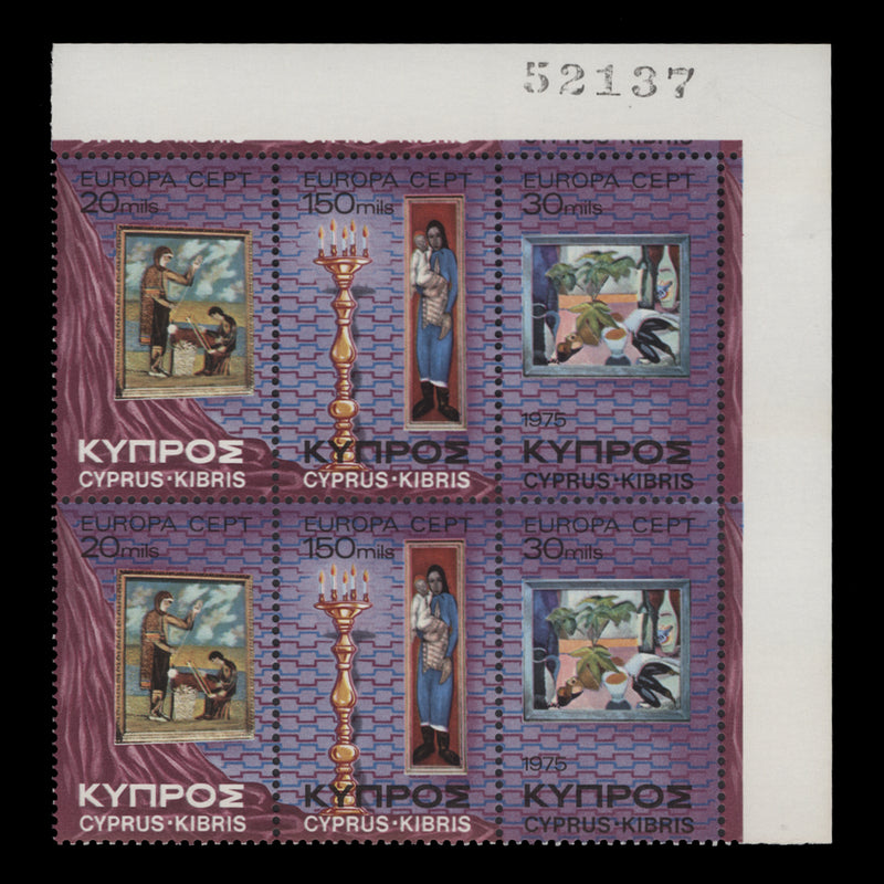 Cyprus 1975 (MNH) Europa sheet number block