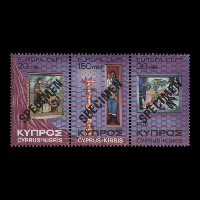 Cyprus 1975 (MNH) Europa strip with SPECIMEN overprint