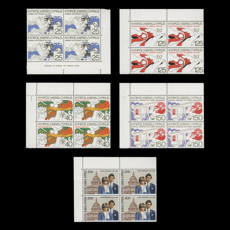 Cyprus 1981 (MNH) Anniversaries & Events blocks