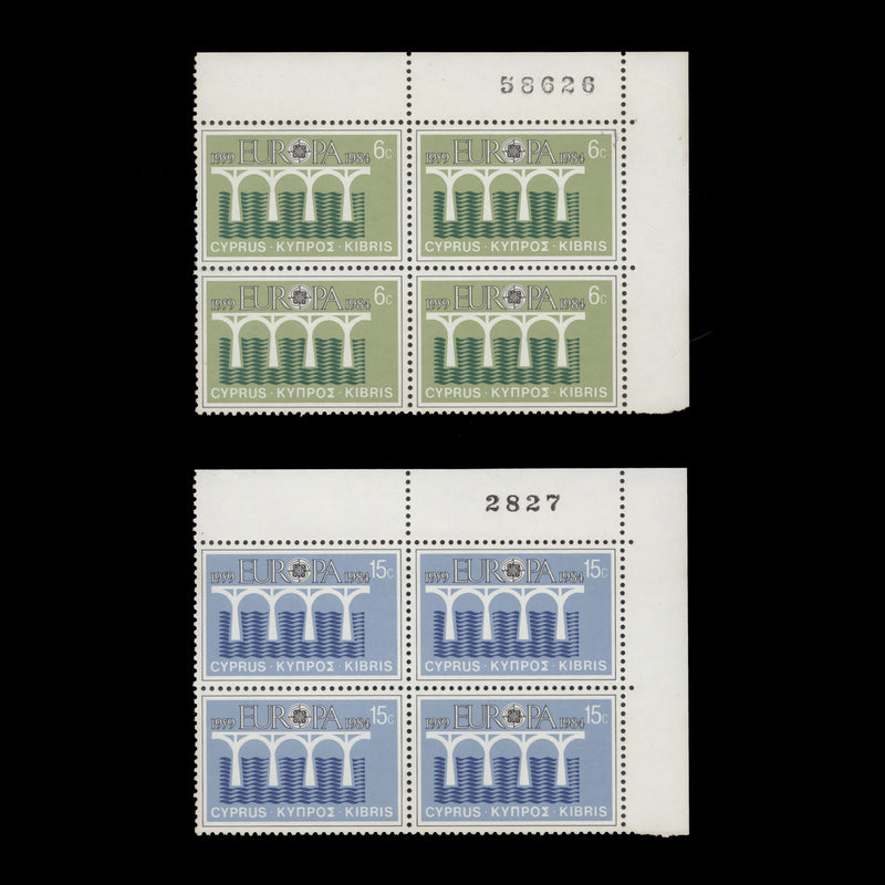 Cyprus 1984 (MNH) CEPT Anniversary sheet number blocks