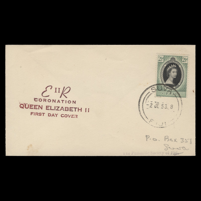 Fiji 1953 (FDC) 2½d Coronation, SUVA