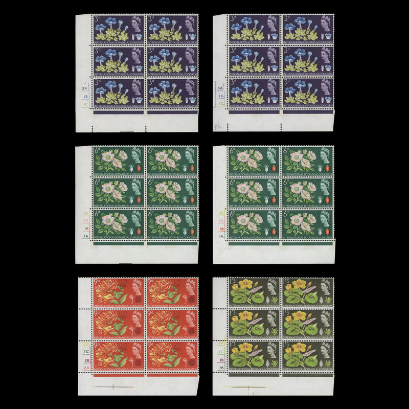 Great Britain 1964 (MNH) Botanical Congress phosphor cylinder blocks