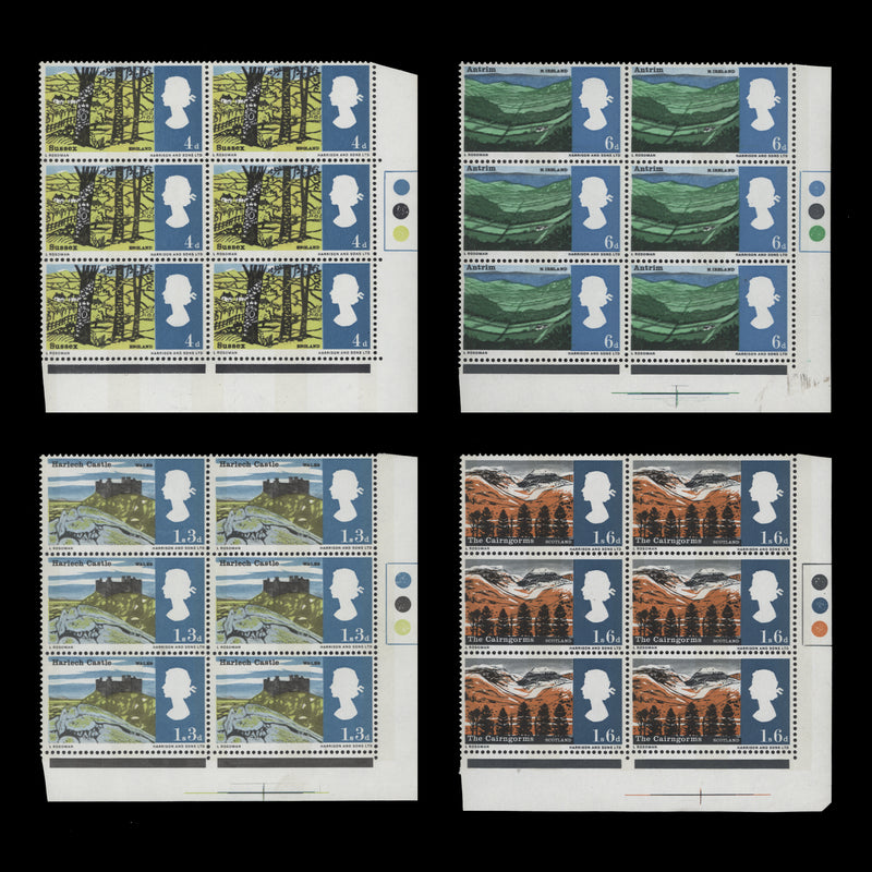 Great Britain 1966 (MNH) Landscapes phosphor traffic light blocks