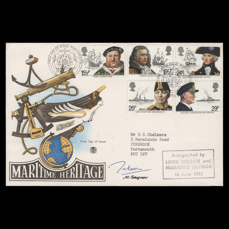 Great Britain 1982 Maritime Heritage first day cover signed by designer