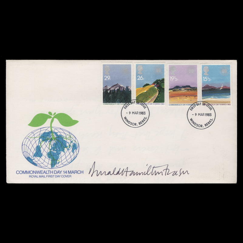 Great Britain 1983 Geographical Regions first day cover signed by designer