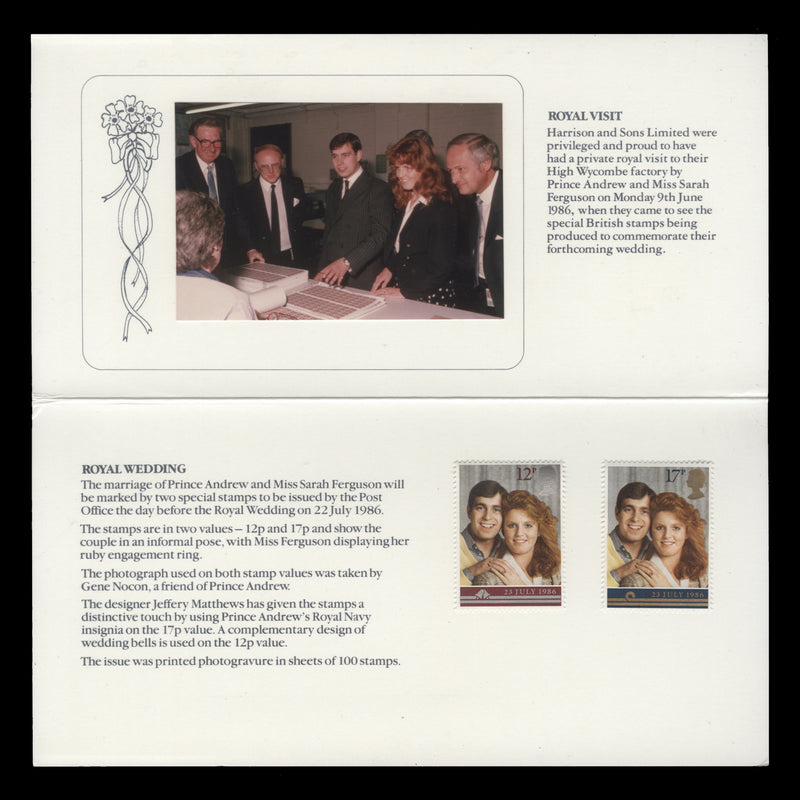 Great Britain 1986 Royal Wedding presentation folder