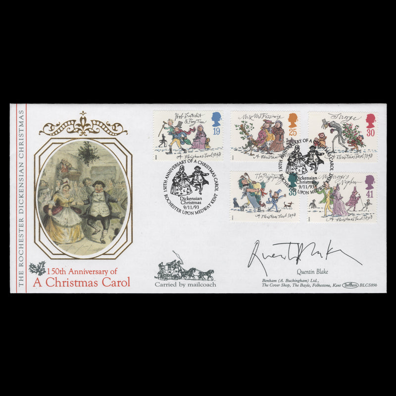 Great Britain 1993 Christmas first day cover signed by Quentin Blake