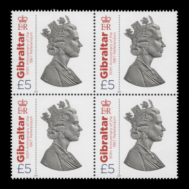 Gibraltar 2017 (MNH) £5 Referendum Anniversary block