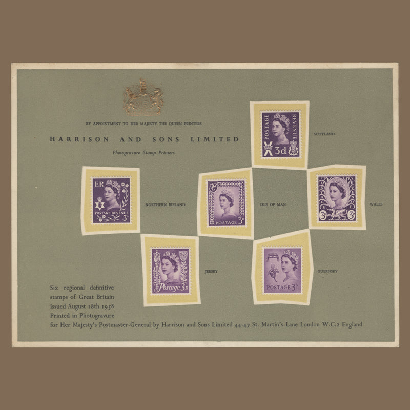 Great Britain 1958 Regionals presentation card