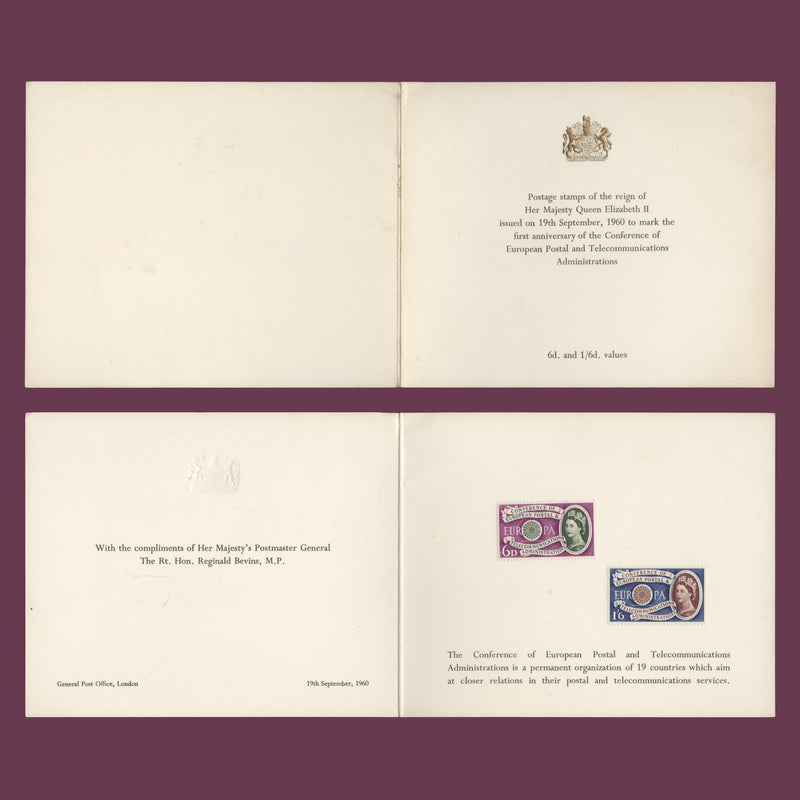 Great Britain 1961 CEPT presentation folder