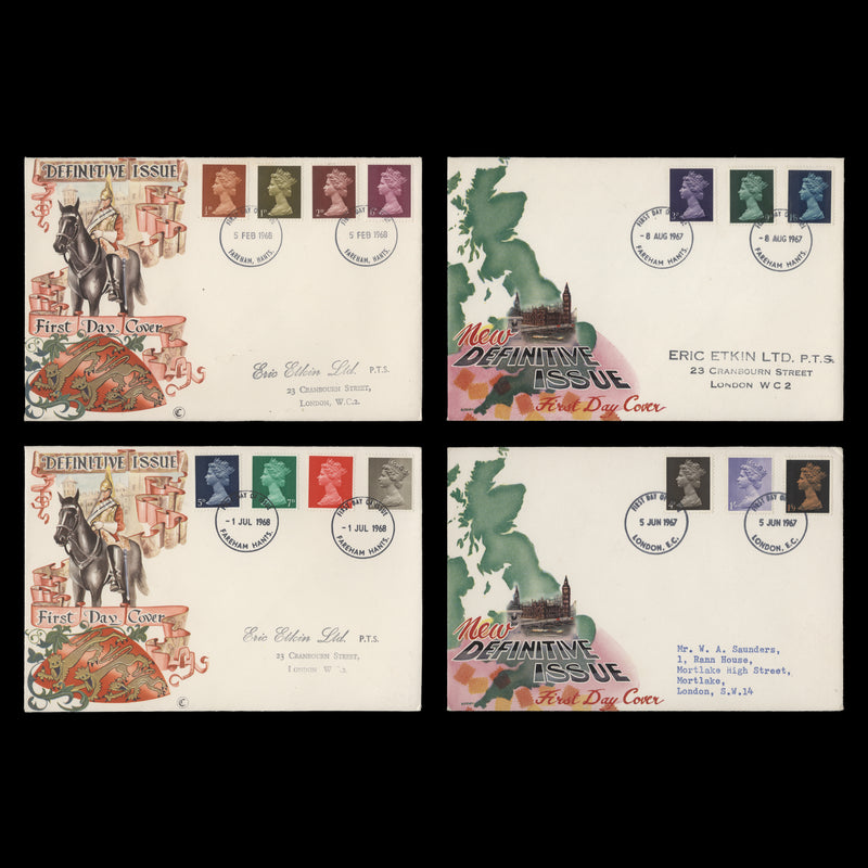 Great Britain 1967-68 Definitives first day covers