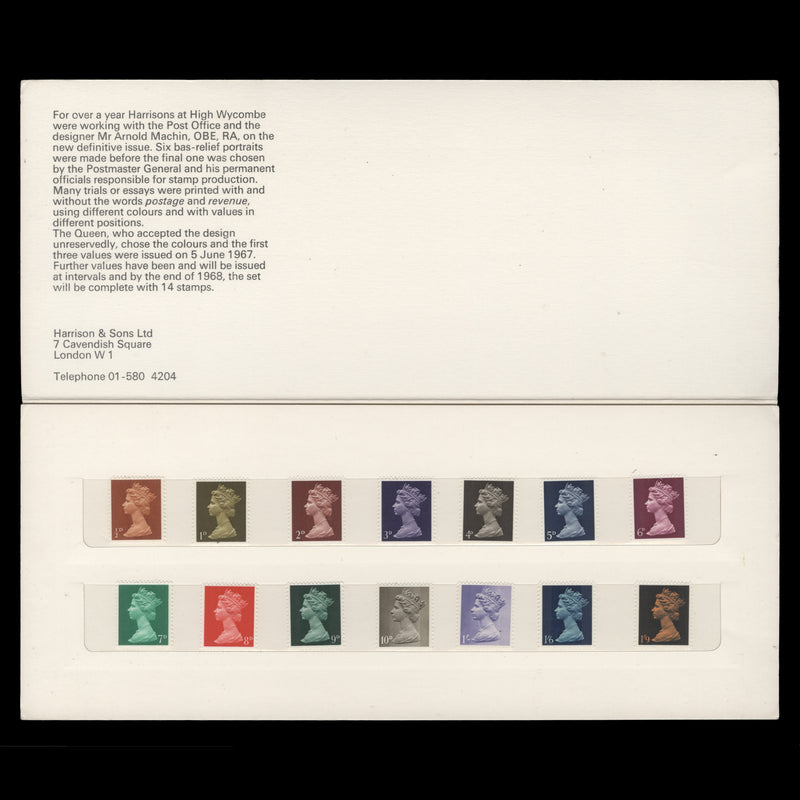 Great Britain 1967-68 Pre-Decimal Definitives presentation folder