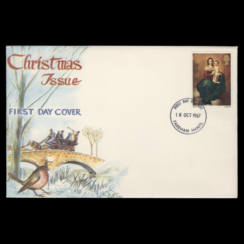 Great Britain 1967 (FDC) 4d Christmas, FAREHAM