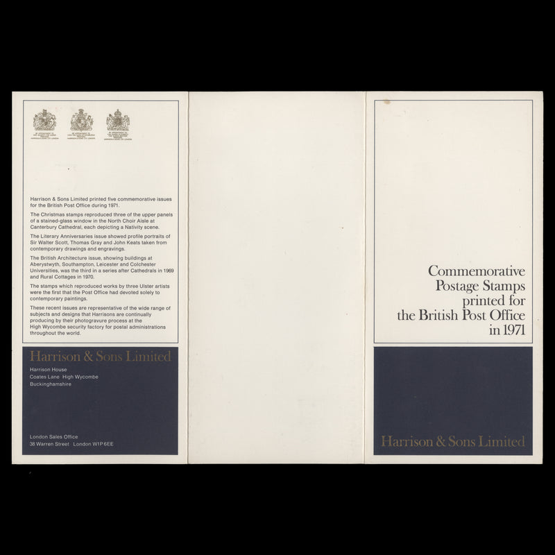 Great Britain 1971 Commemoratives presentation folder