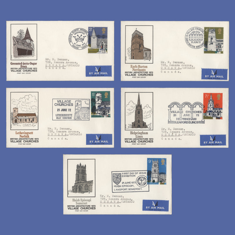 Great Britain 1972 Village Churches first day covers