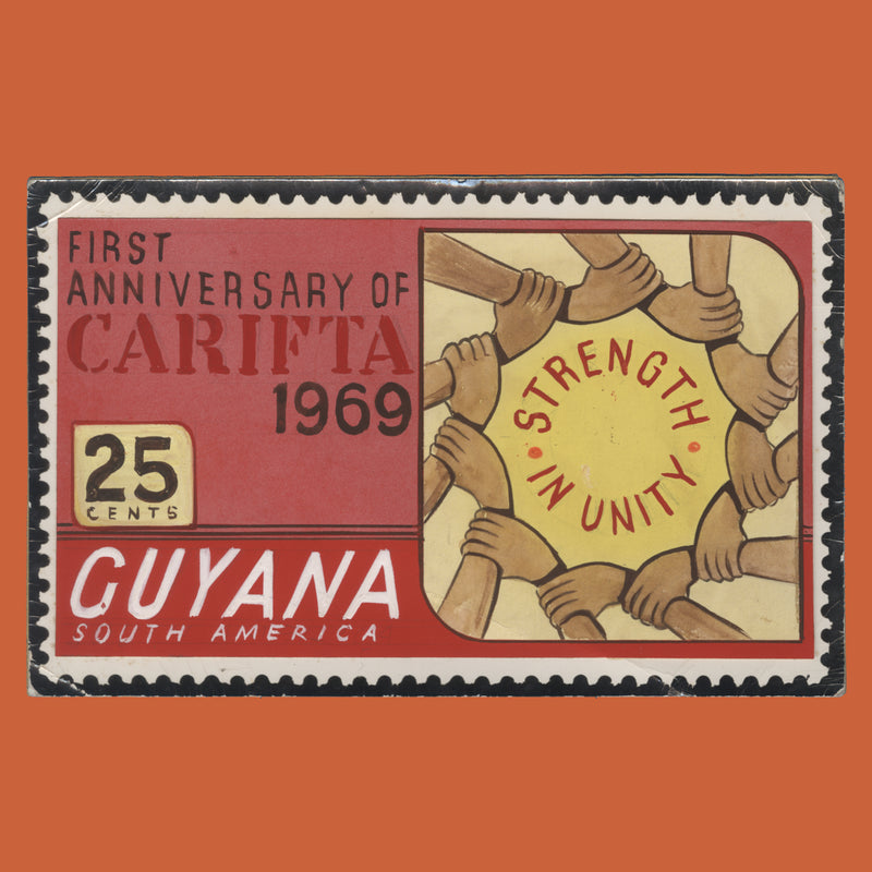 Guyana 1969 CARIFTA Anniversary watercolour essay