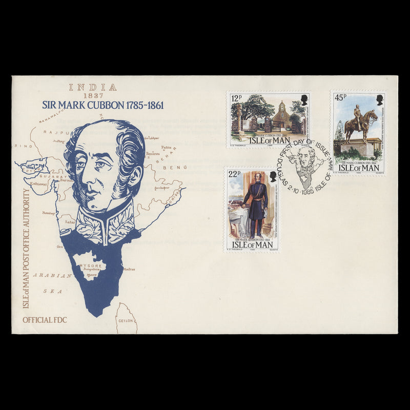 Isle of Man 1985 Mark Cubbon Birth Bicentenary first day cover essay