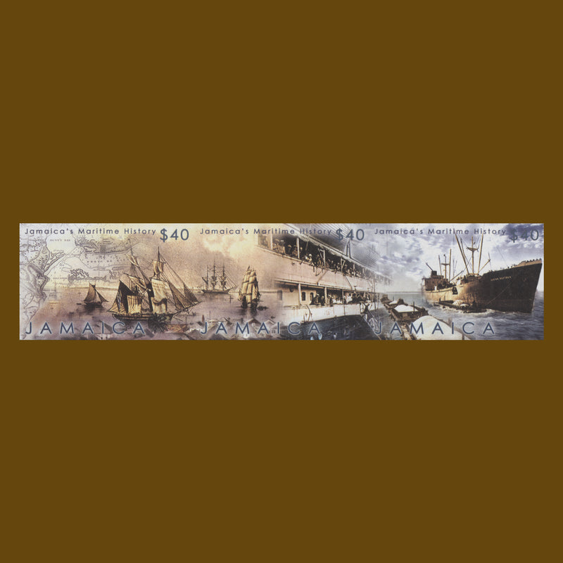 Jamaica 2003 Maritime History imperf composite proof strip