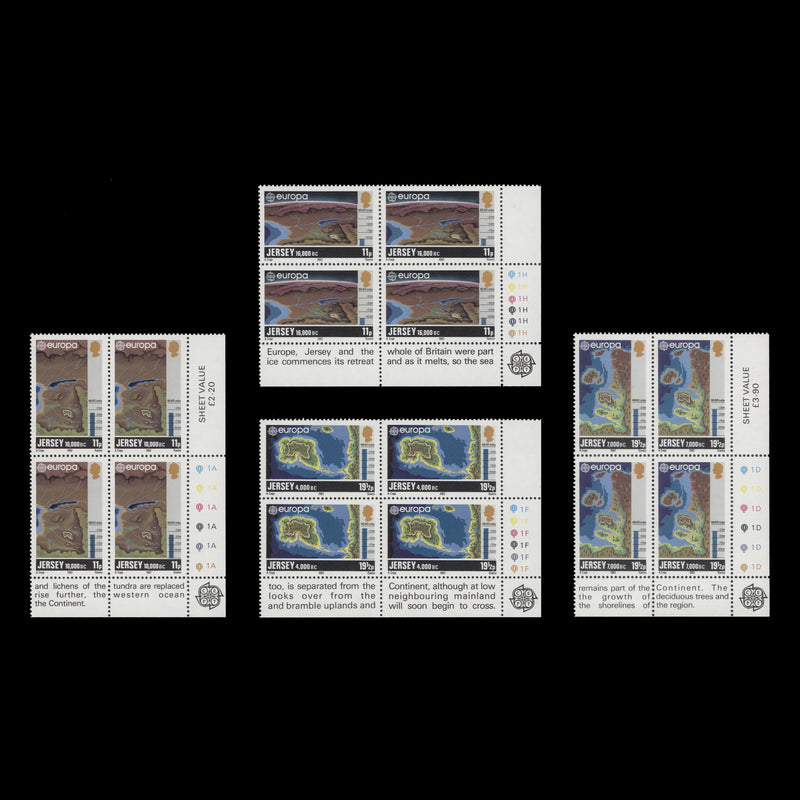 Jersey 1982 (MNH) Formation of Jersey traffic light/plate blocks