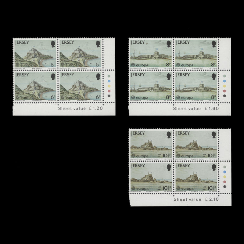 Jersey 1978 (MNH) Castles traffic light blocks