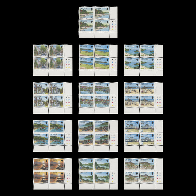 Jersey 1989 (MNH) Scenic Definitives plate blocks