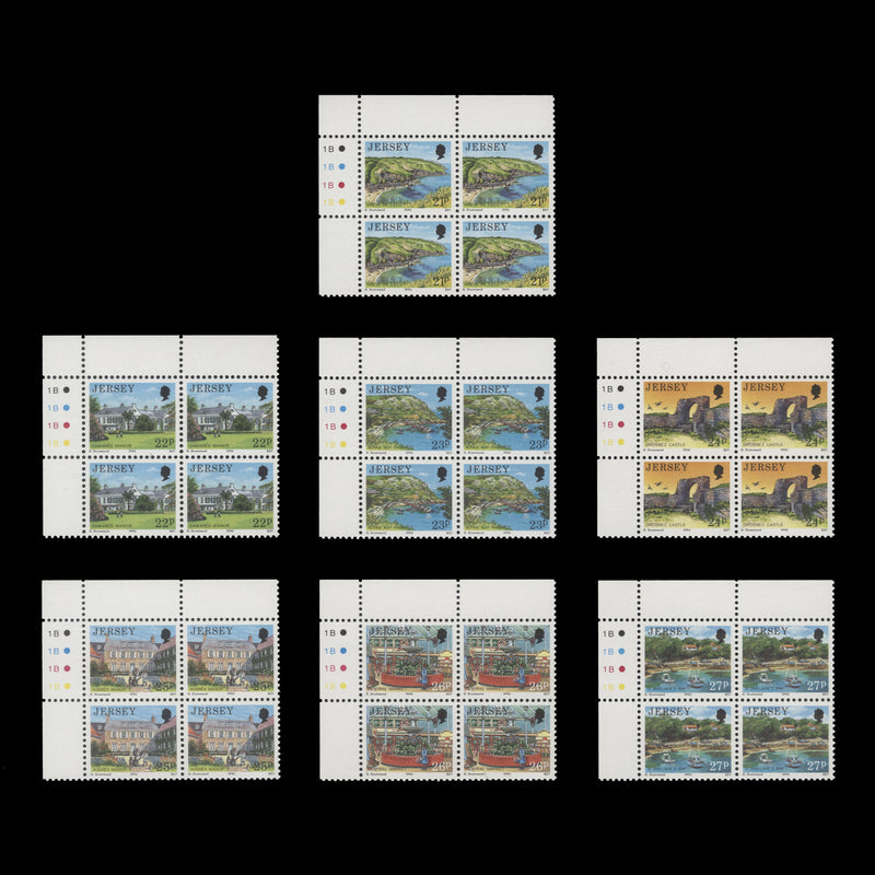 Jersey 1990 (MNH) Scenic Definitives plate blocks