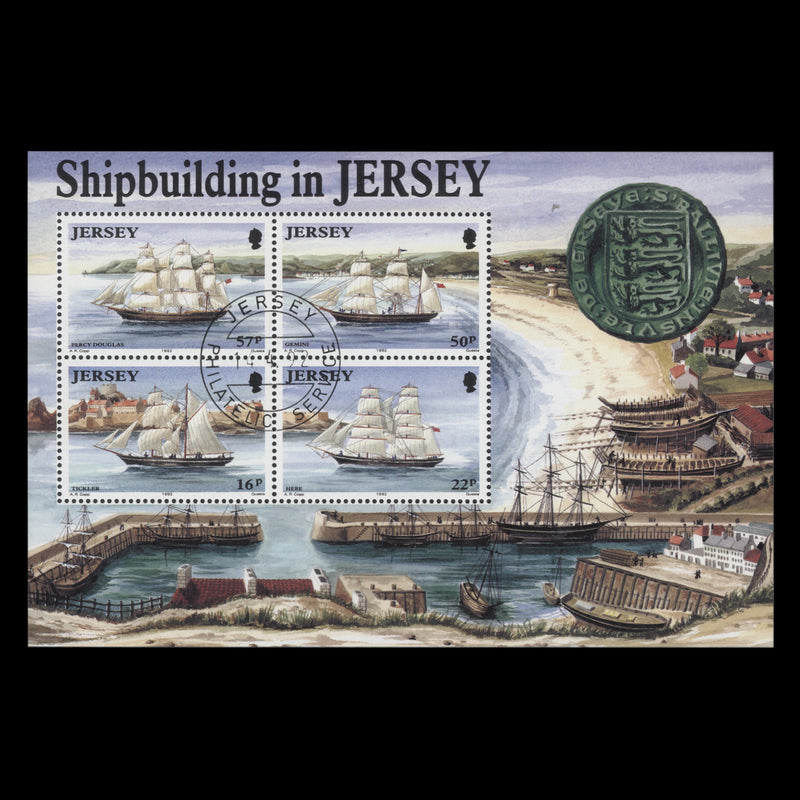 Jersey 1992 (Used) Shipbuilding miniature sheet