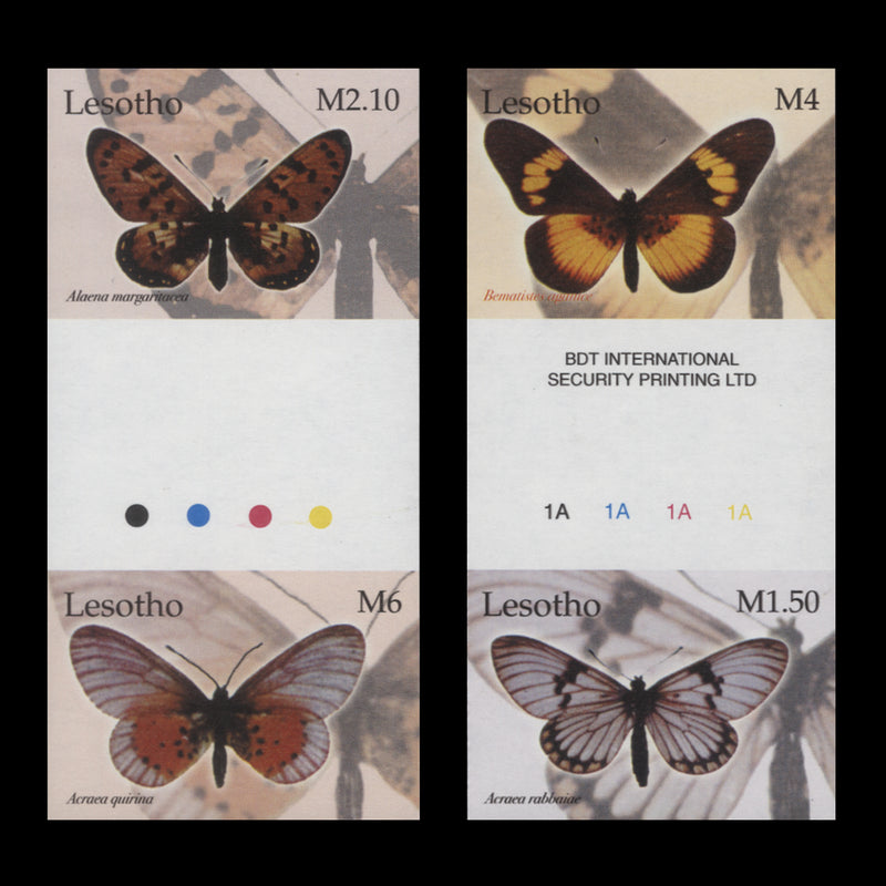 Lesotho 2004 Butterflies imperforate proof gutter pairs