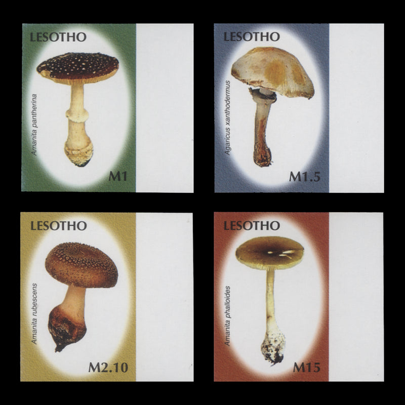 Lesotho 2007 Mushrooms imperf proof singles