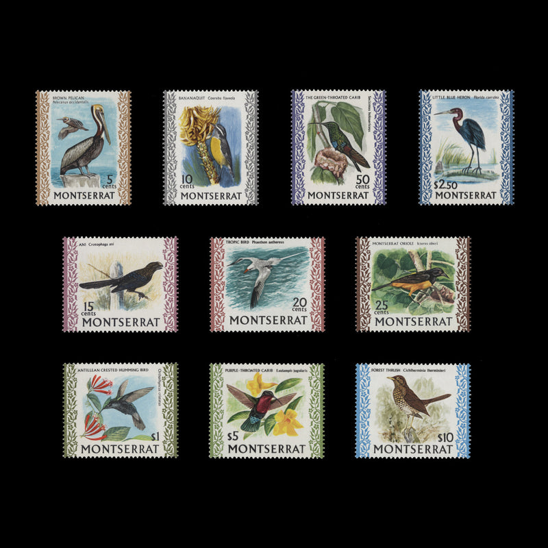 Montserrat 1971-74 (MNH) Birds Definitives, glazed paper