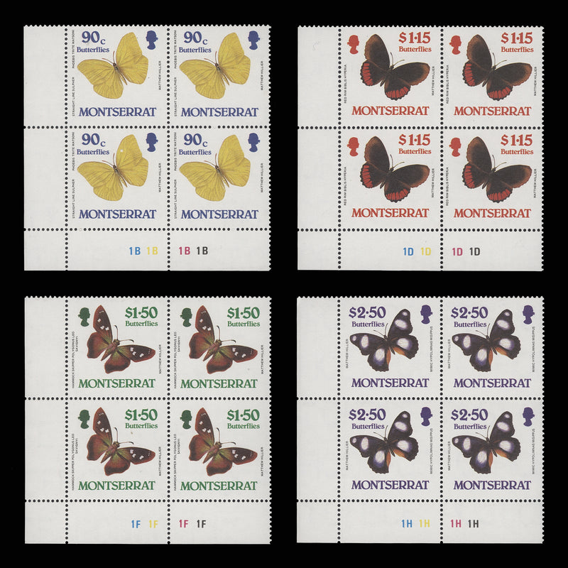 Montserrat 1988 (MNH) Butterflies plate blocks