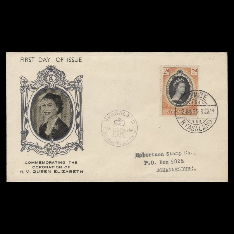 Nyasaland 1953 (FDC) 2d Coronation, LIMBE