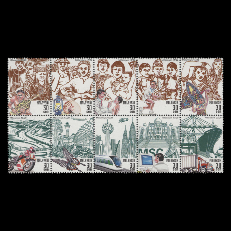 Malaysia 2000 (MNH) New Millennium/People and Achievements block