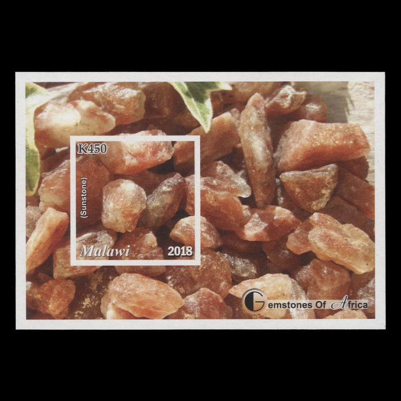 Malawi 2019 (Variety) K450 Sunstone imperf miniature sheet