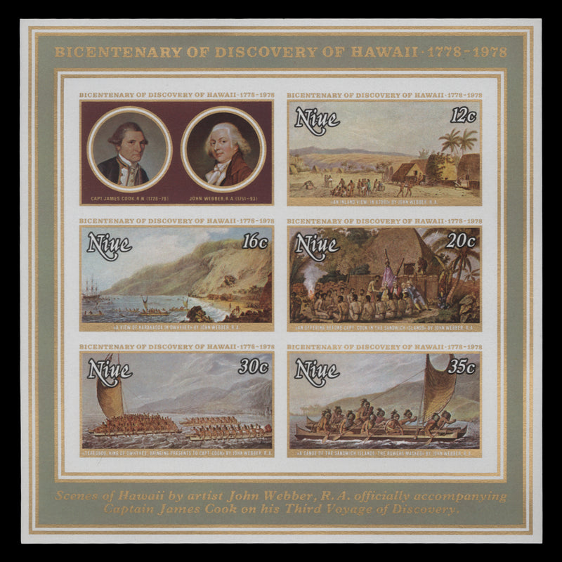 Niue 1978 Discovery of Hawaii Bicentenary imperf proof miniature sheet