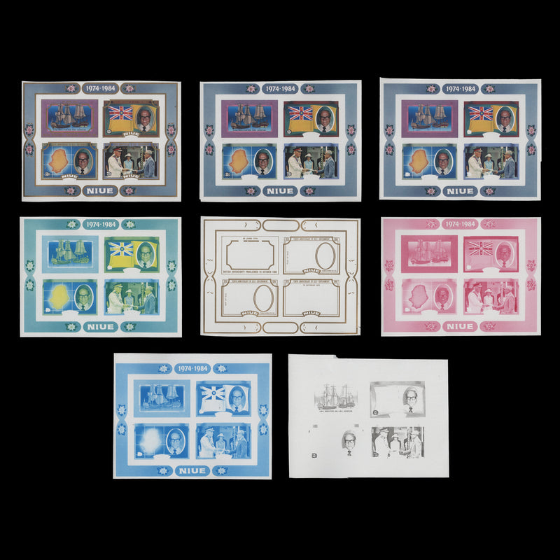 Niue 1984 Self Government Anniversary miniature sheet progressive proofs