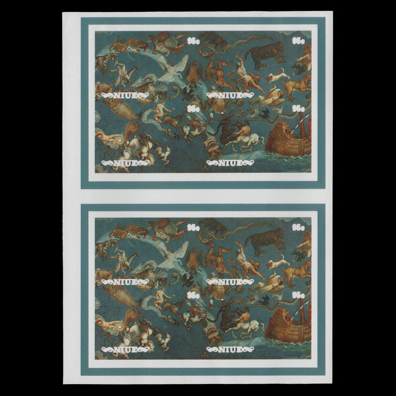 Niue 1986 Appearance of Halley's Comet uncut miniature sheet proof pair