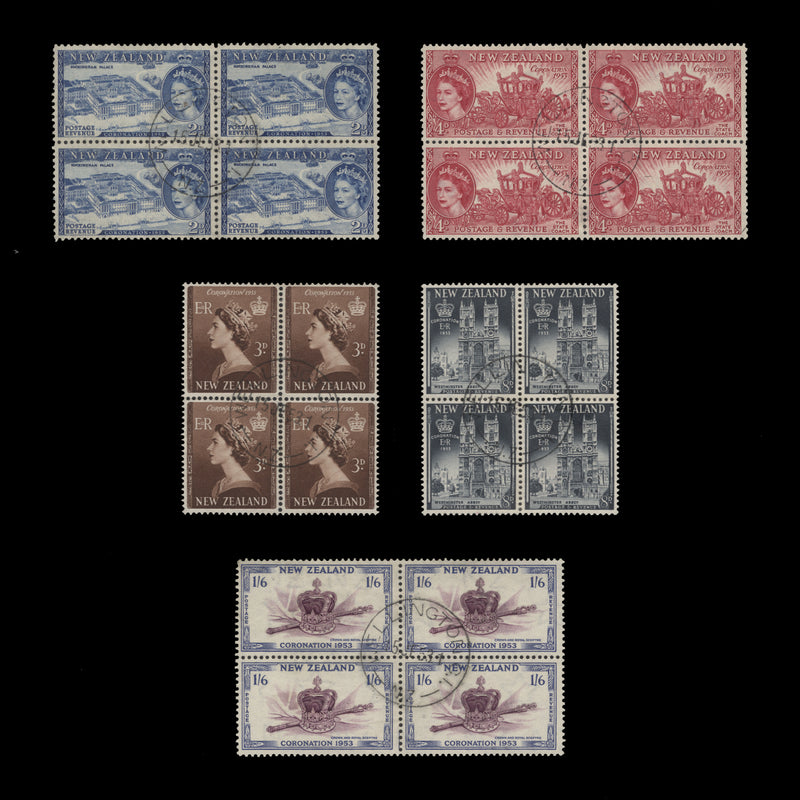 New Zealand 1953 (Used) Coronation blocks