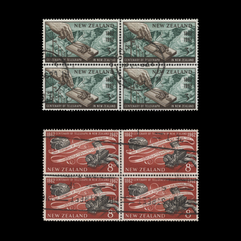 New Zealand 1962 (Used) Telegraph Centenary blocks