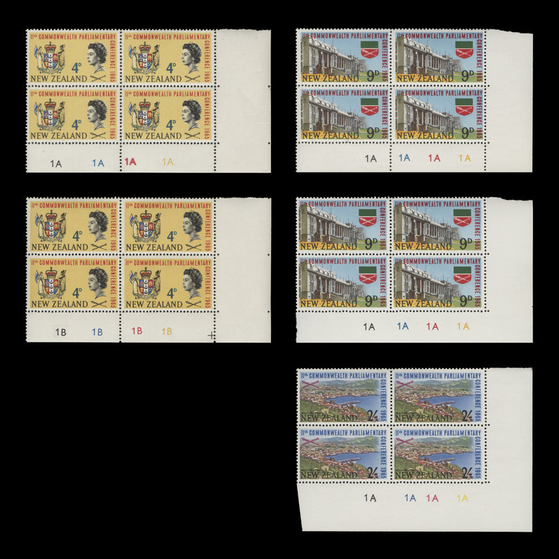 New Zealand 1965 (MNH) Commonwealth Parliamentary Conference plate blocks