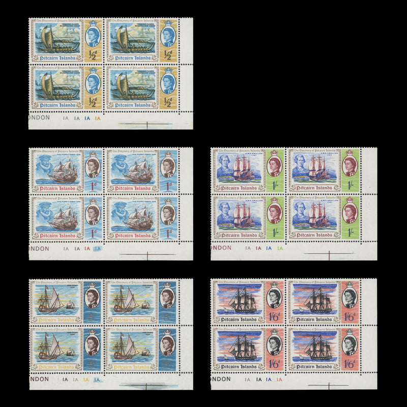 Pitcairn Islands 1967 (MNH) Discovery Bicentenary plate blocks