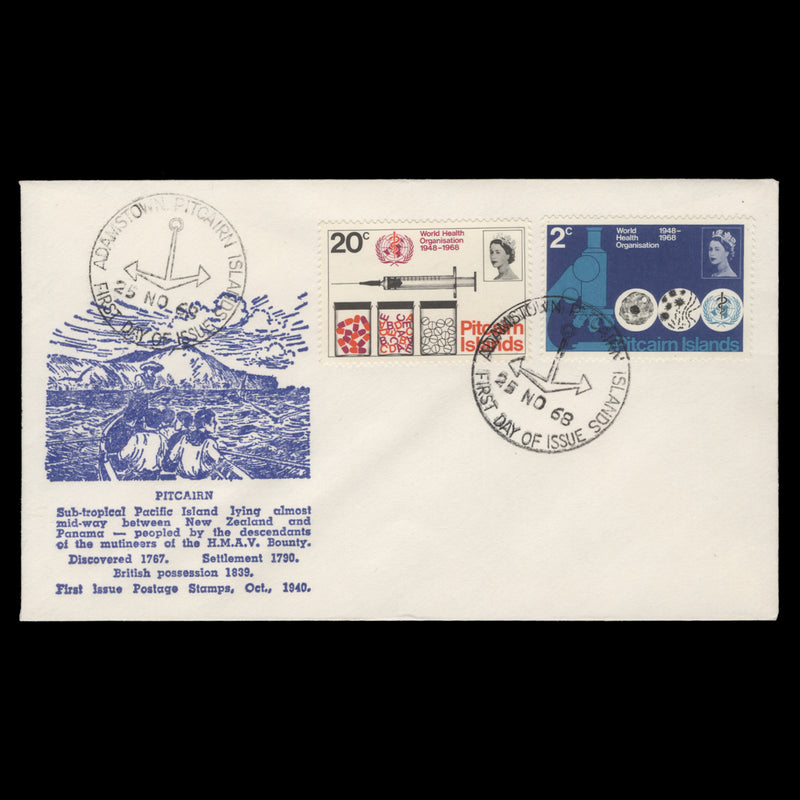 Pitcairn Islands 1968 WHO Anniversary first day cover